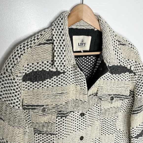 Levi's Made And Crafted Wool Fringe Jacket Womens Large Cream Boho Trucker - Picture 5 of 14